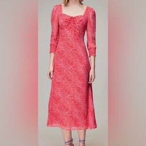 Whistles Diagonal Leopard Midi Women's Dress NWT Sz-10